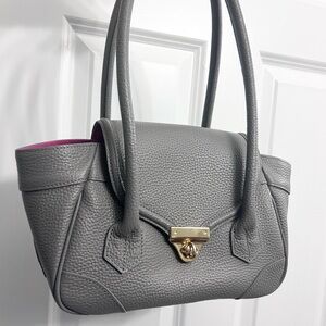 A.D.M.J. Japanese luxury grey pebbled leather handbag